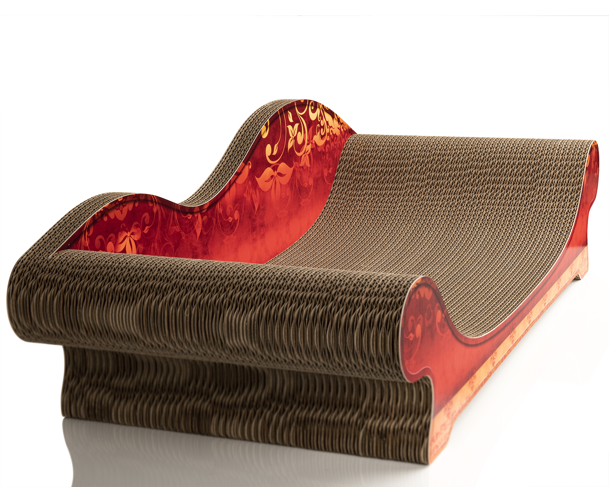 LE CANAPÉ PLUS Katzensofa von cat-on, mit Katze auf Katzenmoebel aus Wellpappe