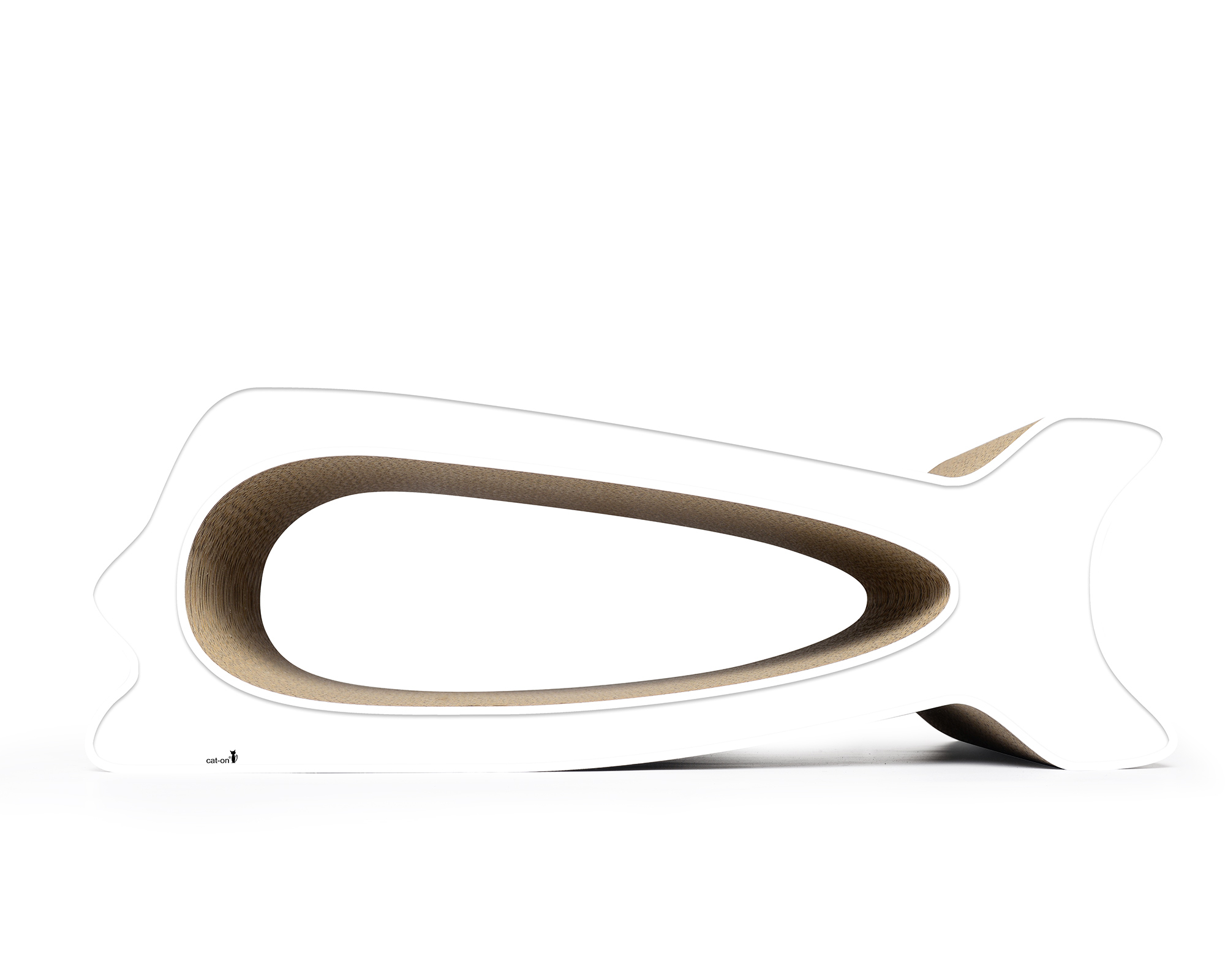 Wal-Kratzmöbel LA BALEINE in Uni-Weiß (000) – langlebige FSC-Wellpappe, handgefertigt.