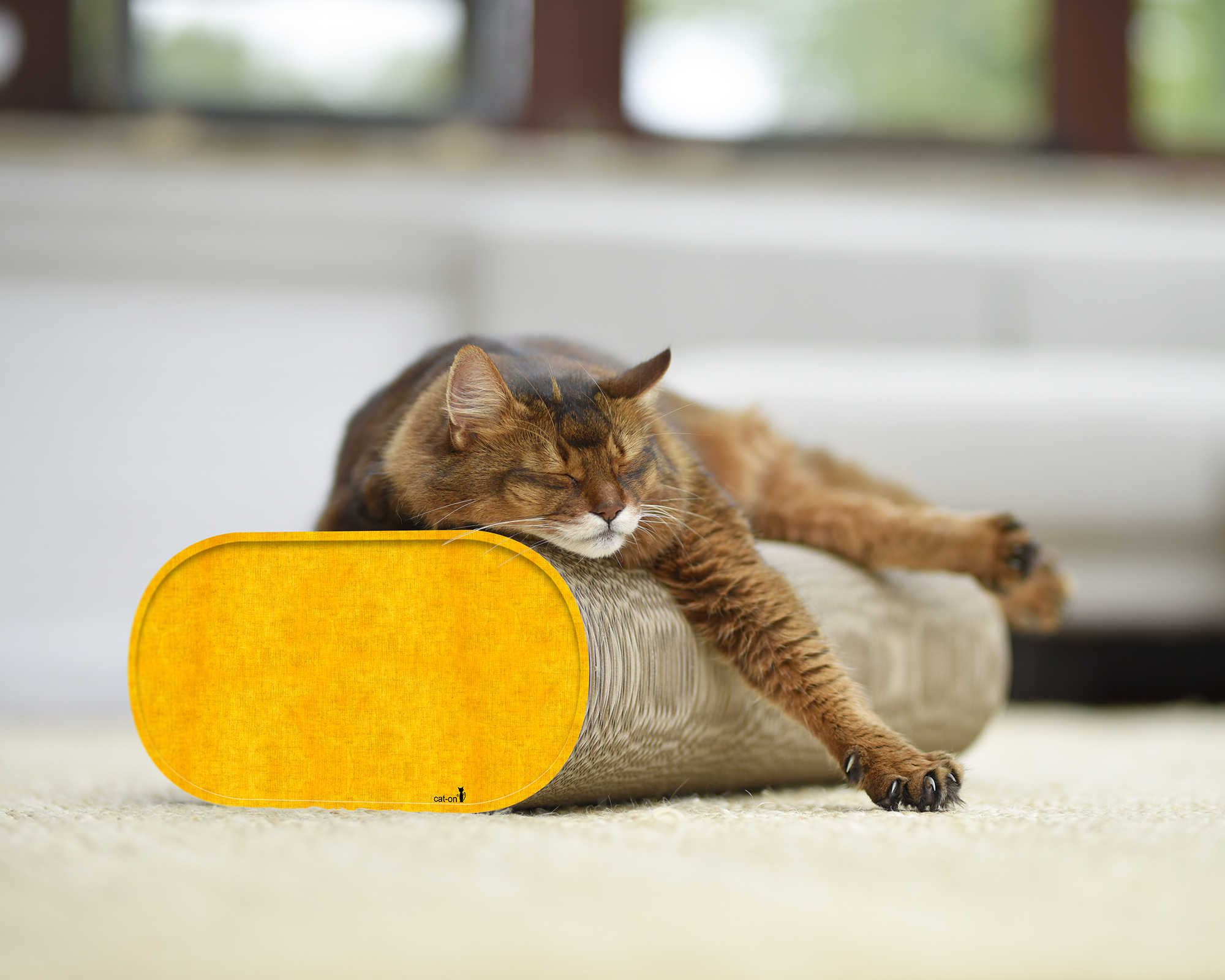 LA BANQUETTE (004E) – gelbes Kratzbrett aus hochwertiger Kratzpappe, Made in Germany.