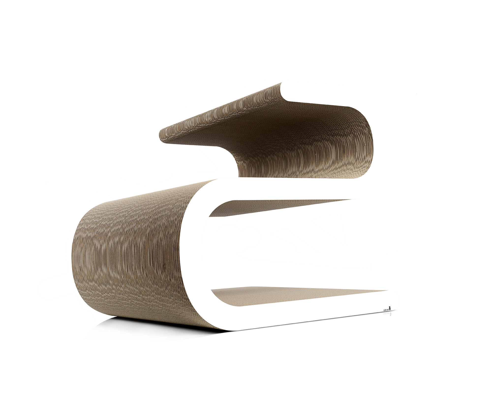 Ligne S – Design-Kratzbaum für Katzen Moderner Design-Kratzbaum Ligne S – stilvolles Katzenmöbel aus Wellpappe, handgefertigt in Deutschland