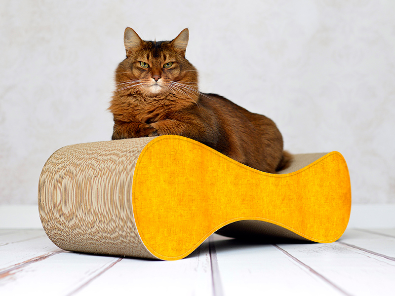 LE VER M Design Kratzmöbel, dunkelgelb (004e)