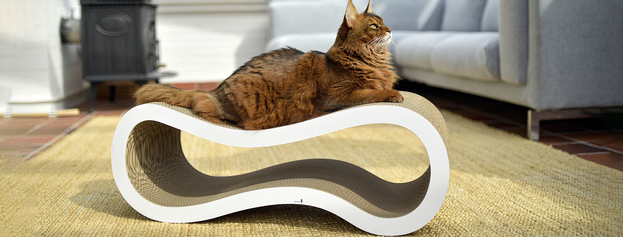 SINGHA L Designer Cat Scratcher, shiny white (000x)
